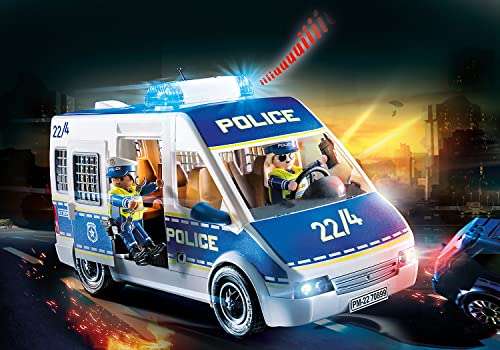 PLAYMOBIL City Action Coche de policía, Con luz y sonido, Juguetes para niños mayores de 4 años