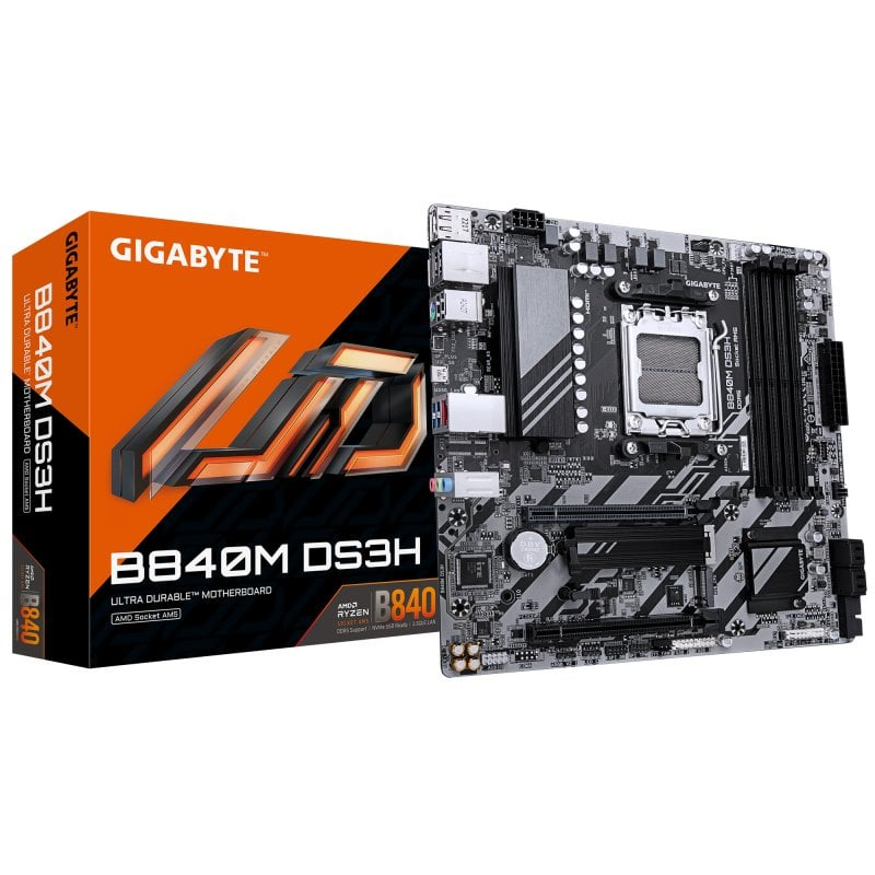 Placa Base GIGABYTE B840 AM5 micro ATX DDR5 M.2 2.5GbE HDMI DisplayPort RAID
