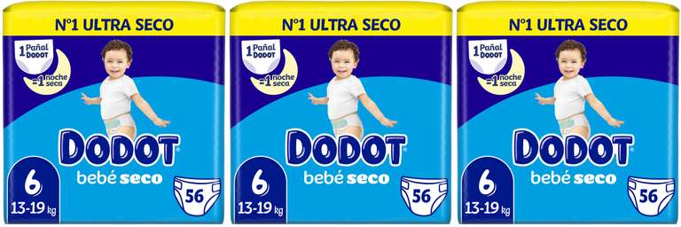 3X Dodot Bebé Seco Pañales Bebé, Tallas 3, 4, 5 y 6 - Pack de 56 a 84 uds [10,84€ C/PACK]