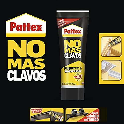 Pattex No Más Clavos Original, pegamento extrafuerte para madera, metal y más, adhesivo blanco instantáneo, 1 tubo x 100 g