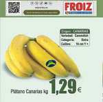 Plátano de Canarias variedad Cavendish Cat. Extra calibre +16cm