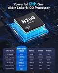 NiPoGi Mini PC,12ª Gen Intel Alder Lake-N100 (hasta 3,40GHz, 6W Solo),16GB DDR4 512GB M.2 SSD Mini