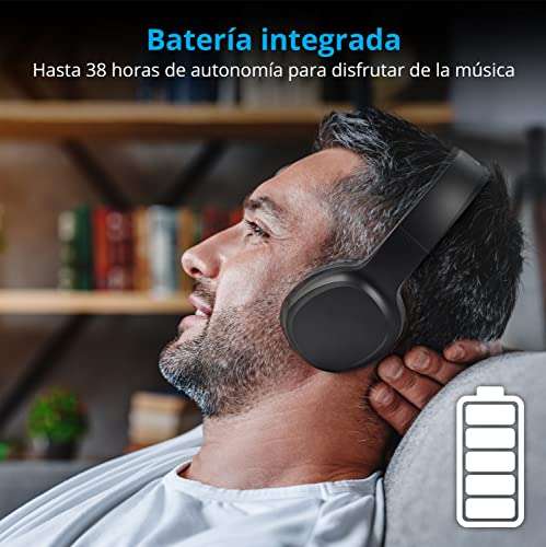 MEDION E62180 Auriculares (Overear, Bluetooth 5.0, inalámbricos, Manos Libres, batería Recargable, micrófono, USB, hasta 10 Horas) Negro