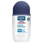 Sanex Men Active Control, Desodorante Hombre, Roll-on, Pack 6 Uds x 50 ml