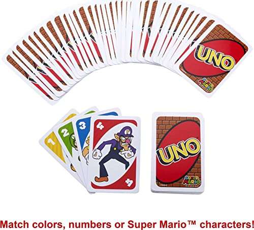 Mattel Games UNO Super Mario Bros, juego de cartas de UNO