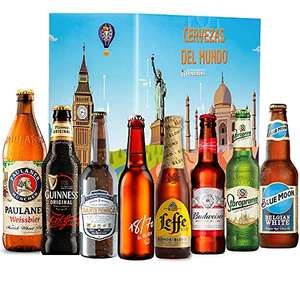 Pack Cervezas del Mundo, premium internacional: Paulaner, Blue Moon, Santa Monica, Guiness, Straroplamen, 18/70, Budweiser, Leffe Blonde I