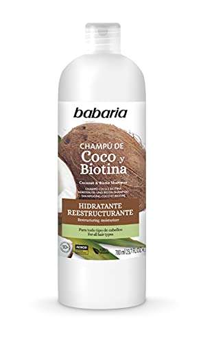 0,25€ / 100 Ml Babaria - Champú Coco/Biotina - Nutritivo - 700 ml, Blanco (Compra mínima de 3 unidades)"
