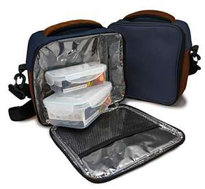 NERTHUS Lunch Bag Azul + Herméticos Plastico, Libre de BPA, 2 Tuppers