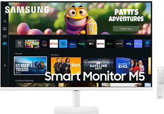 Monitor - Samsung SMART MONITOR M5 LS27CM501EUXEN, 27", Full-HD, 4 ms, 60 Hz, HDMI, Bluetooth, Blanco