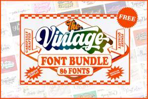 86 Tipografías The Vintage Font Bundle