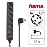 Hama 30394 - Regleta de 6 Tomas con Interruptor, 230 V, 1.4 m, Negro