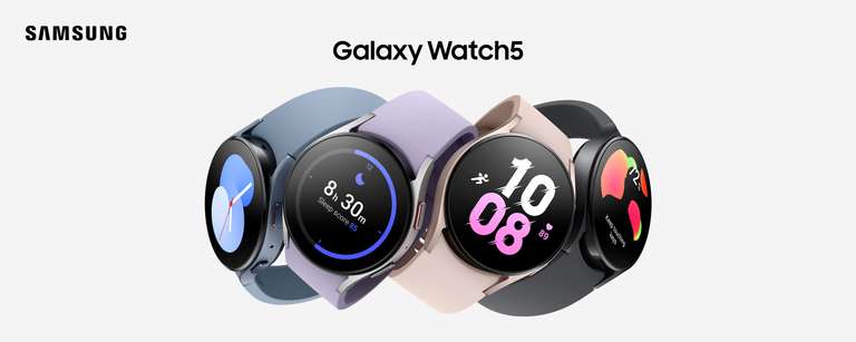 Samsung Galaxy Watch5, Reloj Inteligente, Monitorización de la Salud, Seguimiento Deportivo, Bluetooth, 44 mm [127€ Nuevo Usuario]