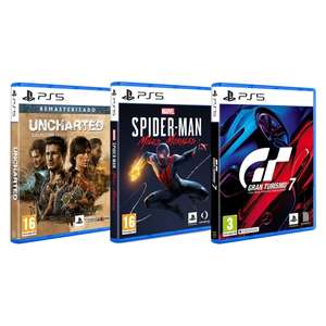 Uncharted: Colección Legado de los Ladrones + Marvel's Spider-Man Miles Morales + Gran Turismo 7 para PS5