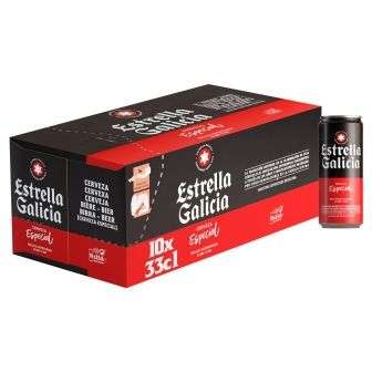 Pack de 10 latas de cerveza Estrella Galicia Especial en Carrefour
