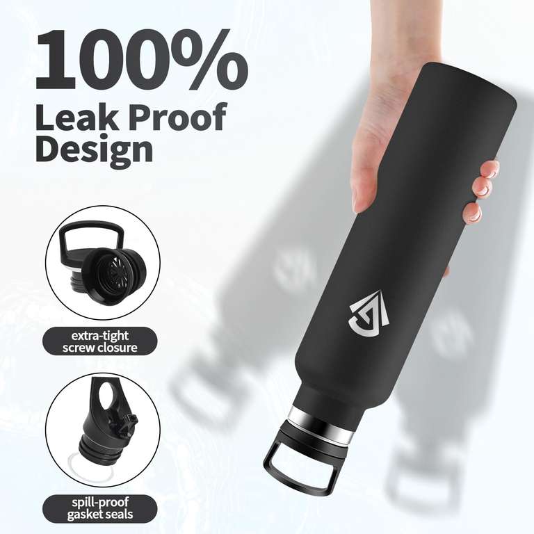 Botella De Agua Plana De Acero Inoxidable 500 Ml - Antifugas, Ideal Para Mochila Y Deporte