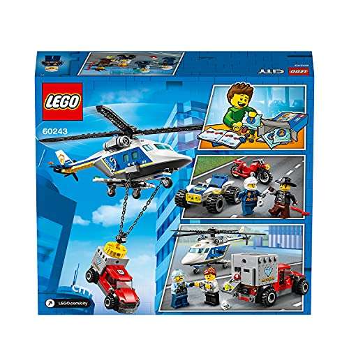LEGO 60243 City Policía: Persecución en HelicópteroSet de Construcción con Quad ATVMoto y Camión