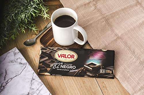 2 x Valor - Chocolate Negro 82% - Sin Gluten. Tableta de Chocolate negro fuerte y auténtico de Valor. Intenso Sabor y Aroma a Chocolate Puro