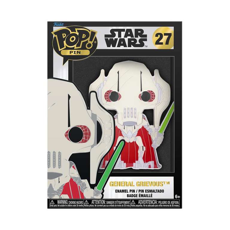 Funko Pop! Large Enamel Pin Star Wars: General Grievous Chase Pins de Esmalte- Broche Coleccionable - para Mochilas Y Bolsos