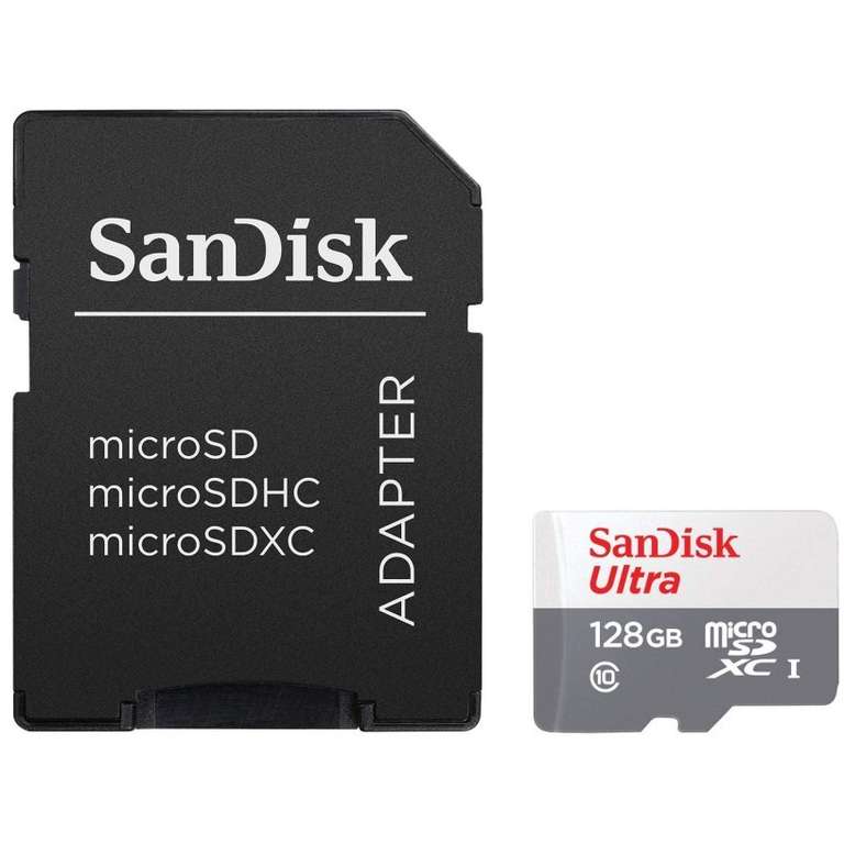 SanDisk Ultra MicroSDXC 128GB Clase 10 UHS-I Adaptador (precio sin cupón nuevo usuario)