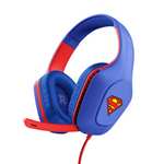GXTrust 415SM Zirox Cascos Gaming Licencia Superman para PC Xbox PS4 PS5 Switch Mobile, Drivers de 50 mm, Conexión 3.5 mm Micrófono Plegable