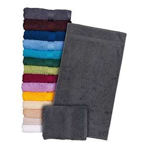 12 toallas de rizo de 50x90, 100% algodón de 500gr. grises y azules
