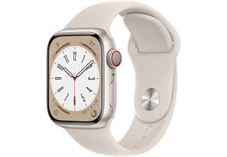 Apple Watch Series 8 (2022), GPS+CELL, 41 mm blanco/ plata // 45 mm 589€