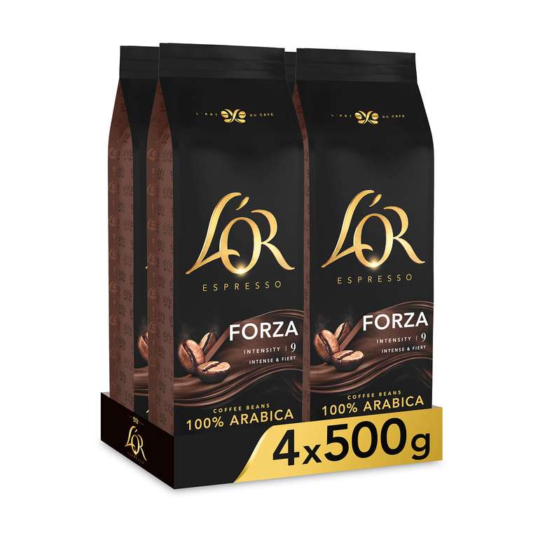 4x500g L'OR Espresso Forza Café en Grano Natural