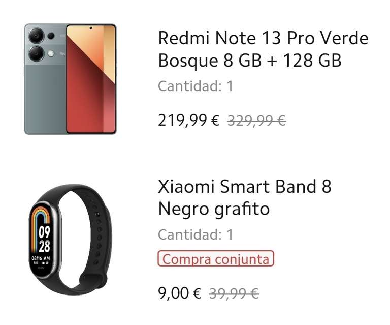 Redmi Note 13 Pro [8GB 128GB] + Xiaomi Smart Band 8 (Estudiantes) (150€ con MiPoints)