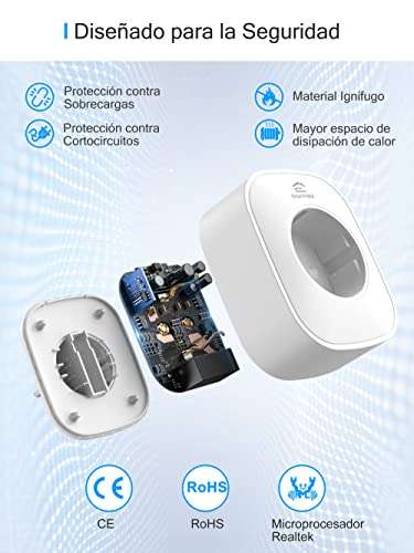 Enchufe y Medidor de Consumo Wifi Bluetooth Vhome M1 10A Compatible Con  Alexa y Google Home