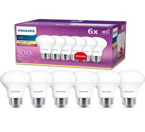 Philips - Bombilla LED 100W estándar E27 luz blanca cálida 230V, mate, no regulable pack 6