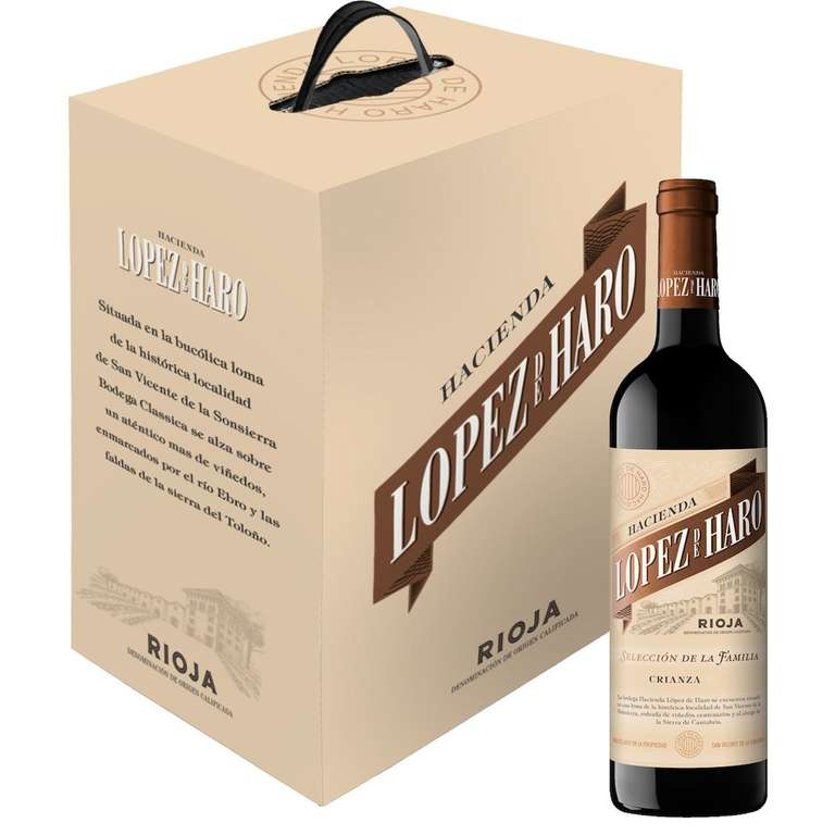 Vino tinto Hacienda Lopez de Haro Selección de la Familia crianza DOCa Rioja caja 6 botellas 75 cl