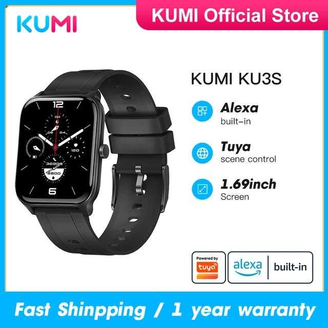 KUMI-reloj inteligente KU3S para hombre y mujer, accesorio de pulsera resistente al agua IP68 con llamadas Alexa