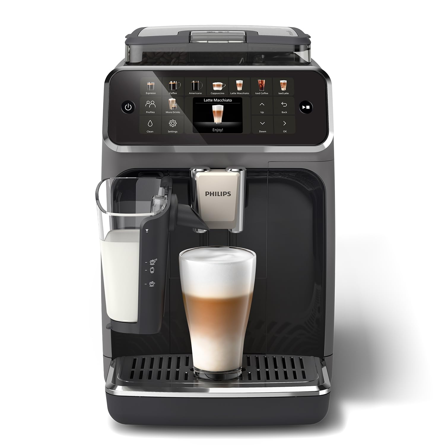 Cafetera superautomática Philips Serie 5500 (20 recetas, SilentBrew, LatteGo) con pantalla táctil colo