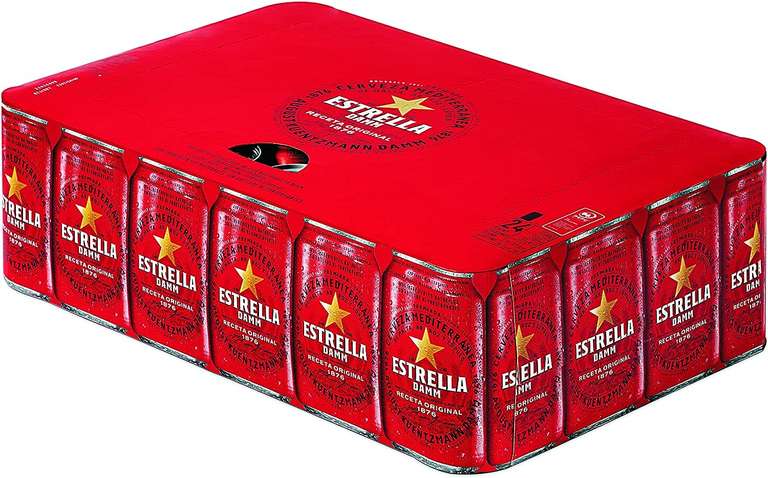 Cerveza Estrella Damm, 24 x 33cl --> 10,38€ / / Voll-Damm Cerveza - Paquete de 24 x 33 cl. --> 12,98€