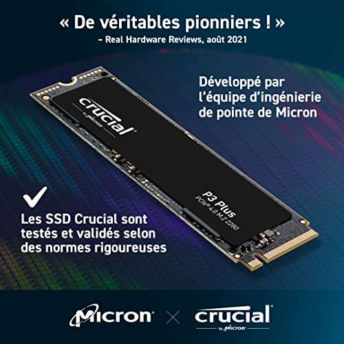Crucial P3 Plus 4To M.2 PCIe Gen4 NVMe SSD 5000Mb/s