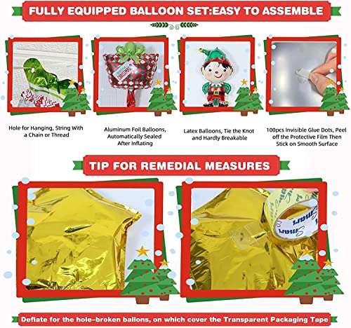 Kit 48 globos Navidad con bomba manual