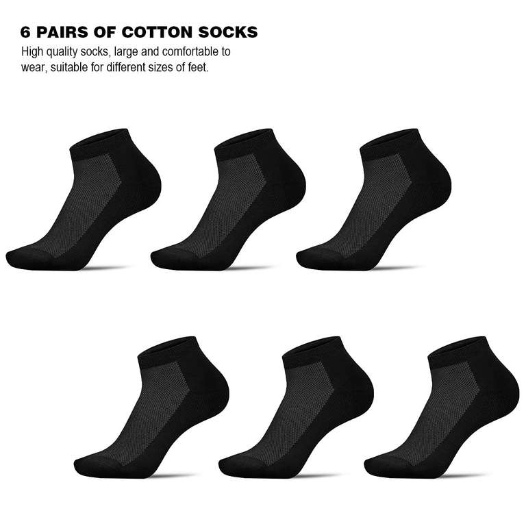 6 pares de calcetines negros unisex (35-38)
