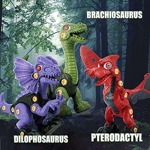 Desmontar Dinosaurios Juguetes para Niños con Taladro, Dinosaurios Regalo para Niño 3 4 5 6 Años