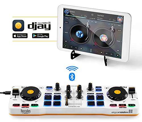 Hercules DJControl Mix – Bluetooth Wireless DJ Controller for Smartphones – 2 Decks