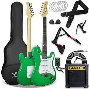 3rd Avenue XF Kit completo de guitarra eléctrica 4/4, de tamaño completo, con amplificador de 10 W, sintonizador digital, cable,