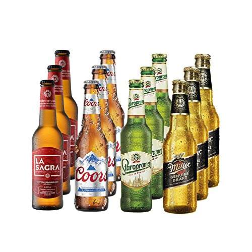Pack Cerveza Lagers del Mundo - Pack degustación de 12 botellas de 330 ml - Total: 3960 ml [0'76€/ud]