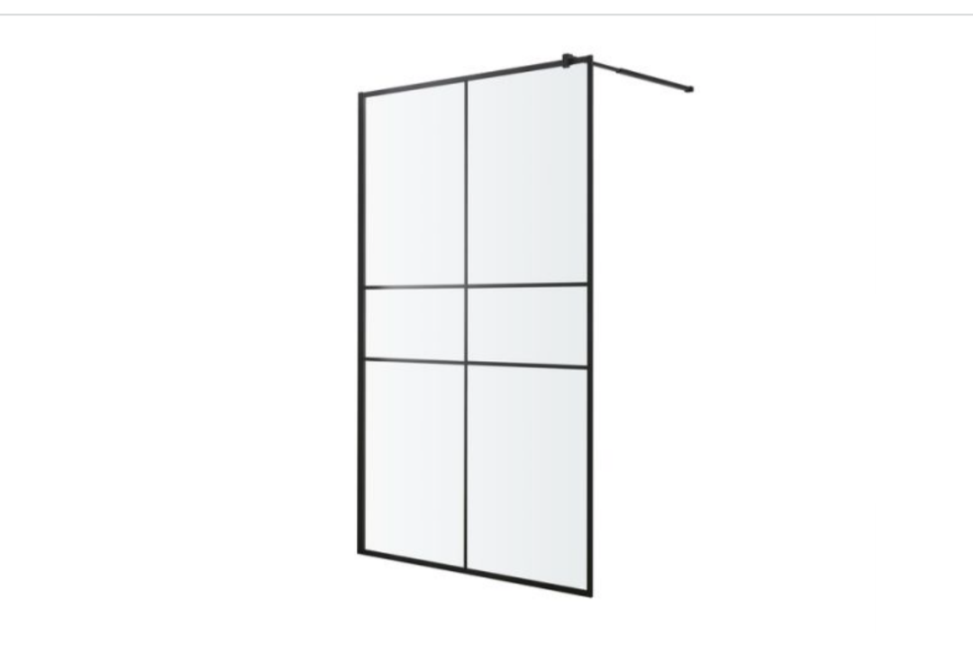 Mampara de ducha fija Izza negro 100cm