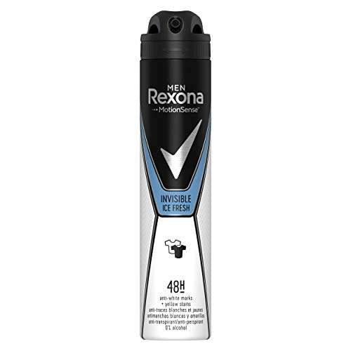 Rexona Invisible Desodorante Aerosol Antitranspirante para hombre Ice 200ml - Pack de 6(compra recurrente)
