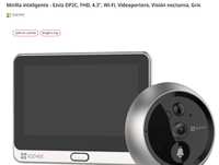 Mirilla inteligente  Ezviz DP2C, FHD, 4.3, Wi-Fi, Videoportero, Visión  nocturna, Gris