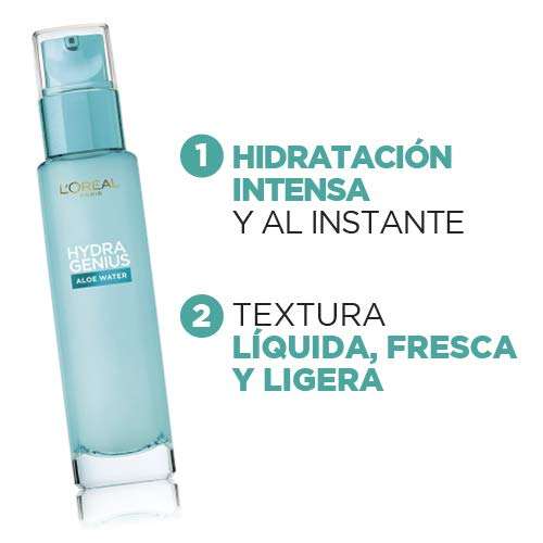 L'Oréal Paris Hydra Genius Cuidado Líquido Facial Hidratante, Para Uso Diario en Pieles Mixtas a Grasas, 70 ml (compra recurrente)