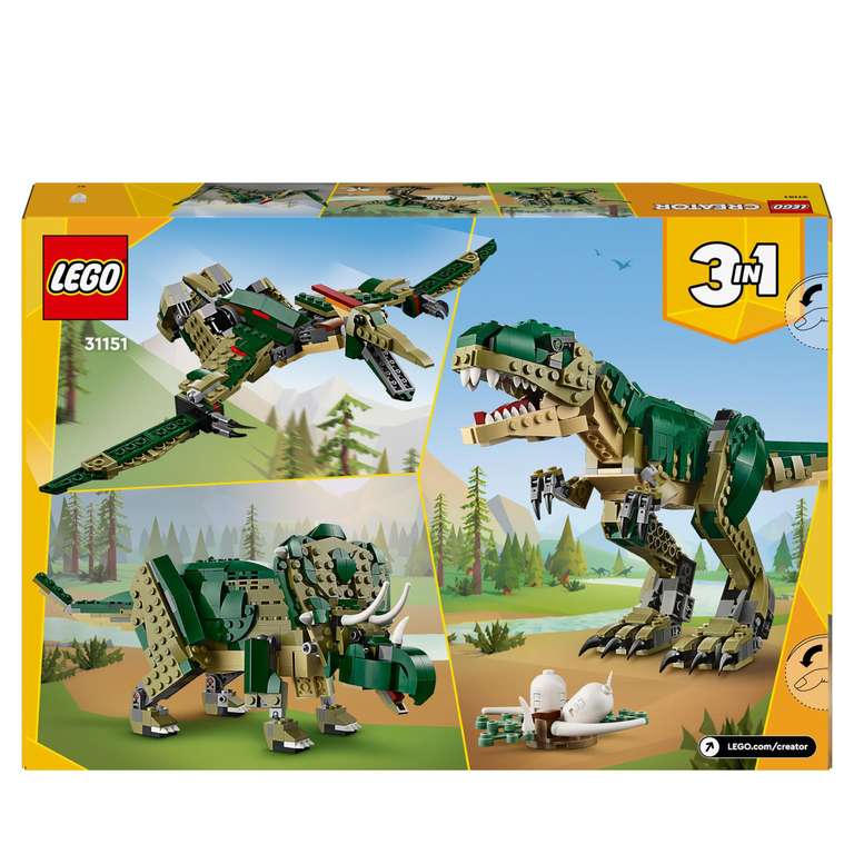 LEGO Creator 3 en 1 T. Rex Convertible en Triceratops o Pterodáctilo de Juguete (Junio)