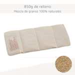 Amago - Cojín de Cereales con Funda, 50 x 20 cm - Gris Plata