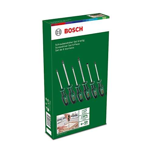 Bosch Home and Garden Juego de Destornilladores, 6 Piezas, 6 Destornilladores de Óptimo Rendimiento para Bricolaje, Acero S2