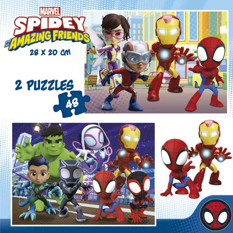 Educa - Set de 2 puzzles infantiles con 48 piezas de cartón | Spidey & Amazing Friends, Marvel