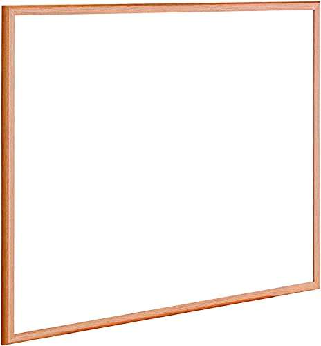 Raylu Paper Pizarra blanca con marco de madera 100% natural, superficie estratificada de melamina blanca, (90 X 60)